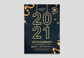 New Years Eve Flyer Layout with Nightlife theme