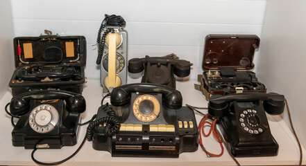 Telephones with a tube on the cord of the last century