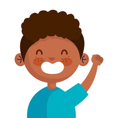 cute afro little boy avatar character vector illustration design