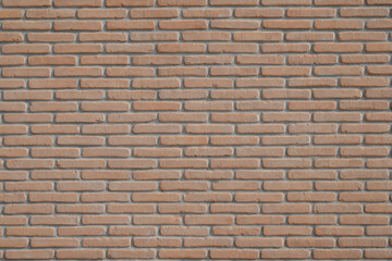 New red brown brick wall with cement even, bricklayer  for a backdrop with space for text,  no person