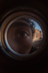 camera lens in the eye
