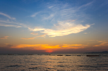 Naklejka na ściany i meble Sunset over Gulf of Thailand