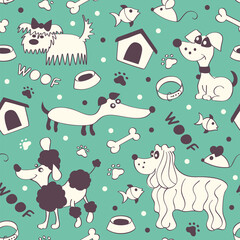 Dog seamless pattern 