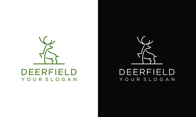 outline deer line art logo vector icon