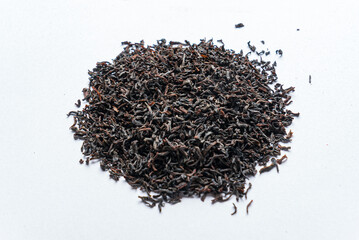 black tea on the white background