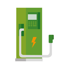 electric ecology service station with ray vector illustration design
