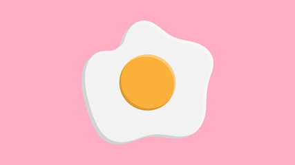 omelet on a pink background, vector illustration. delicious scrambled eggs for breakfast. quick snack. breakfast for the British. glamorous and satisfying, aesthetic morning meal