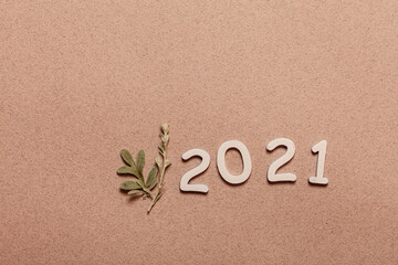 New Year card with plants