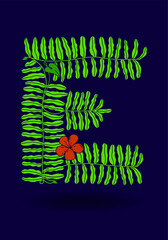 Tropical inspired alphabet letters illustration