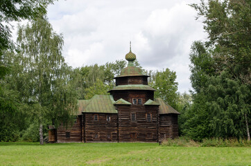 Fototapeta na wymiar Church of Elijah the Prophet from the vilage of Upper Berezovets in Kostromskaya sloboda Russia