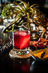 winter cocktail in the bar