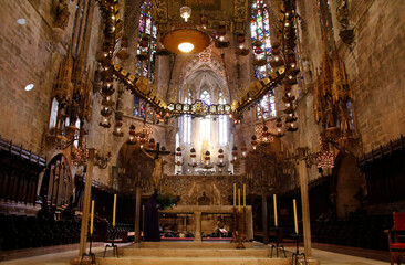 Die Kathedrale La Seu auf Mallorca ist auch das Symbol der Insel. Mallorca, Spanien, Europa --  
The Cathedral La Seu in Mallorca is also the symbol of the island. Mallorca, Spain, Europe