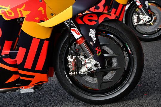 Mugello - Italy, 31 May 2019: Ktm RC16 of Red Bull Factory Team of rider Pol Espargaro in the Pitlane in the Pitlane during the Italian GP in 2019 in Italy