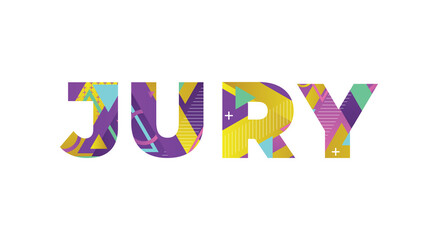 Jury Concept Retro Colorful Word Art Illustration