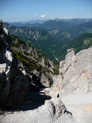 Hiking tour to Halserspitze mountain, Blaubergkamm, Bavaria, Germany