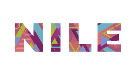 Nile Concept Retro Colorful Word Art Illustration