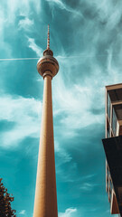Berlin Fernsehturm mit Wolken  © Lennard