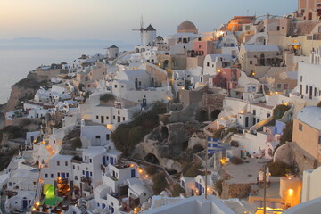 Greece. Cyclades Islands. Santorini. Oia sunset