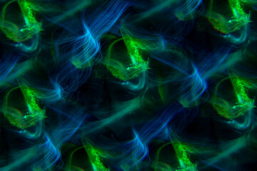 lightpainting portrait, new art direction, long exposure photo without photoshop, light drawing at long exposure