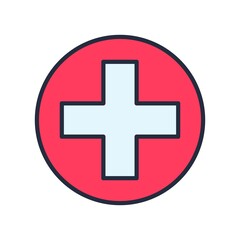 Medical cross sign icon. Hospital, healthcare concept vector illustration.