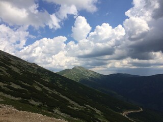 clouds over the mountains