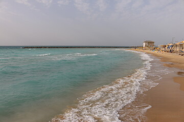 the promenade along the blue sea, the Israel Netanya