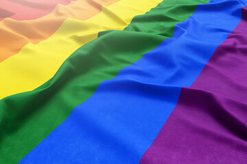 LGBTQ community gay concept. Multicolored flag. Original color symbol of gay pride. Rainbow flag
