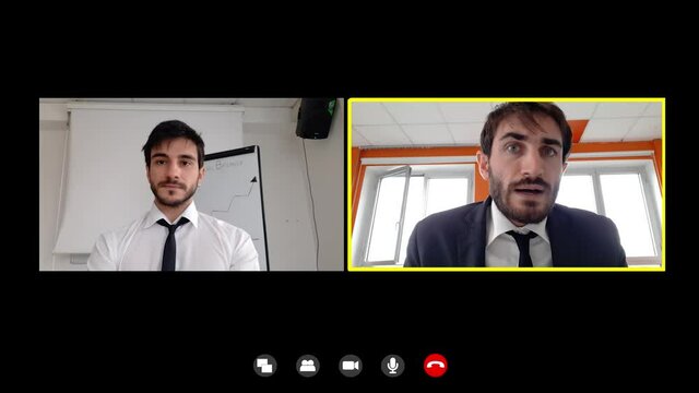 livestream briefing - young manager talks to his collaborator