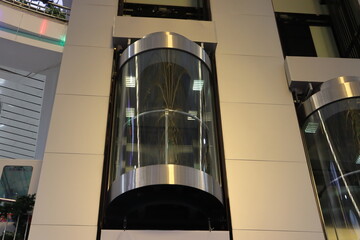 modern lift in shopping mall