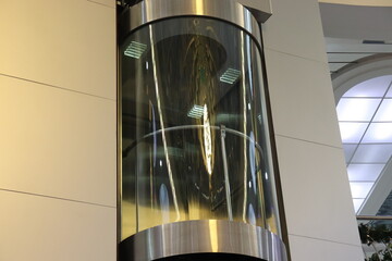 modern lift in shopping mall