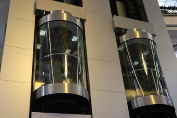 modern lift in shopping mall