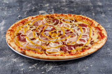 italian pizza on the dark background