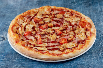 italian pizza on the dark background