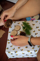 Christmas XMas gifts wrapping and decoration process masterclass - 396636186