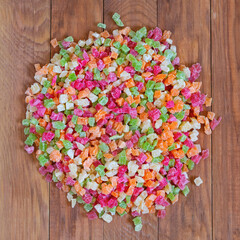 image of multicolored candied fruit close-up