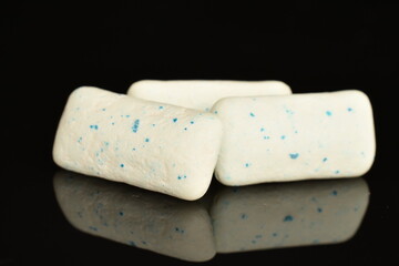 gum pads, close-up, isolated on black.