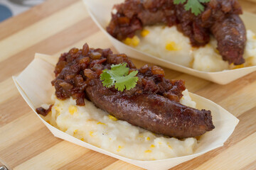 Boerewors on Pap
