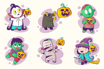 Set of Halloween character