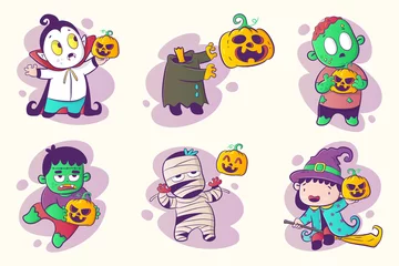 Deurstickers Robot Set van Halloween-personages