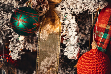 Christmas texture with colorful christmas balls