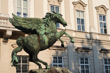 Pegasus fountain sculpture in Mirabell palace, Salzburg, Austria