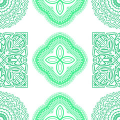 Seamless mandala pattern. Abstract indian diwali floral ornament. Vector illustration