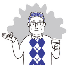 手描き1color　 薬がのみずらい　副作用がつらい