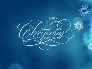 Merry Christmas Elegant calligraphic inscription. Hand drawn cristmas greeting card. Hand lettering text.