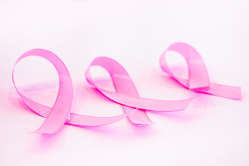 Three breast cancer ribbons