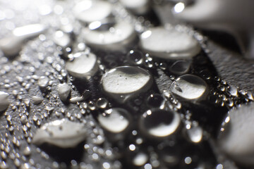 Water drops on a floor, macro - 396643940