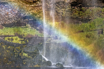 Fototapeta na wymiar Waterfall rainbow in Iceland