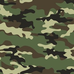 Fototapeta premium Abstract seamless camouflage pattern for printing clothes, fabrics. Army background. Vector design.