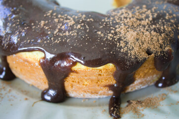 Chocolate cake made with corn flour and condensed milk