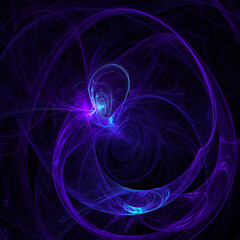 Abstract fractal drawing. Virtual blue light background. 